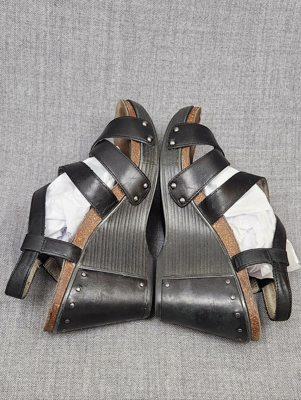Dansko Frida Wedge Black Leather Strap Sandals. Size 40 - Picture 8 of 11
